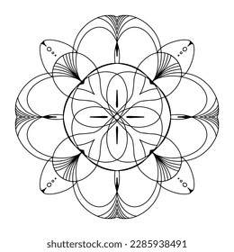 Hand drawing Mandala. Illustration for Henna, Mehndi, tattoo, decoration. Coloring book for adults.