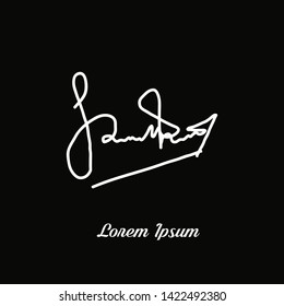 hand drawing manual signature design vintage for business document. - vector