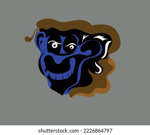hand drawing mask of man