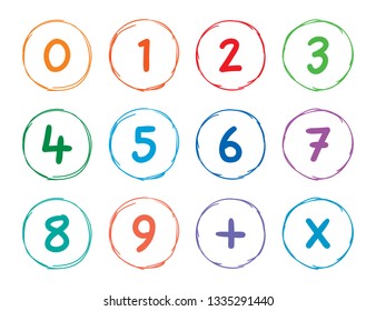 hand drawing mathematical numbers