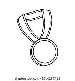 Hand drawing medal outline illustration