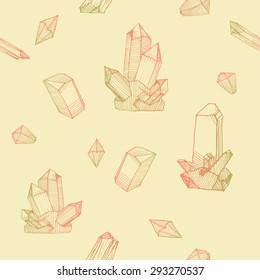 Hand drawing mineral sketch, vector