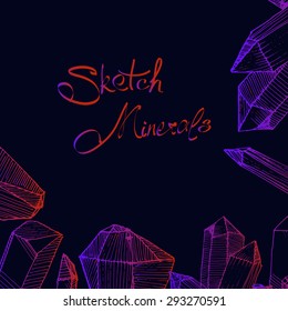 Hand drawing mineral sketch, vector