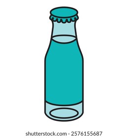 Hand Drawing of Mineral Water Bottle with Clean and Refreshing Details