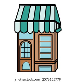 Hand Drawing of Mini Café Kiosk with Cozy and Charming Details