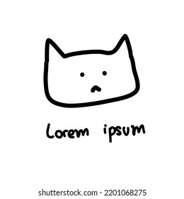 Hand drawing minimalist cat doodle for logo
