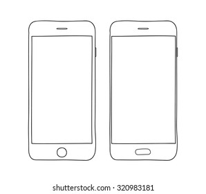 teléfono móvil de dibujo manual
