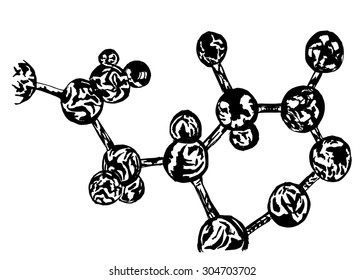 Hand drawing molecule