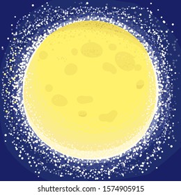 Hand drawing moon illustration vector