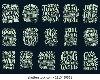 Hand Drawing Motivational Quotes T-shirt Design Bundle