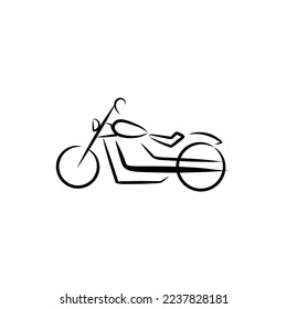 hand drawing motorcycle image. vector motorcycle simple line drawing