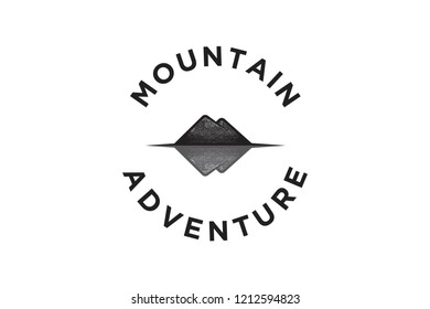 hand drawing mountain shadow, adventure logo Designs Inspiration Isolated on White Background