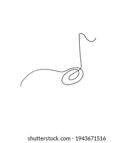 hand drawing musical notes single line, minimalism symbol of music