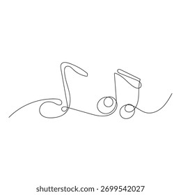 hand drawing musical notes single line minimalism symbol of music
