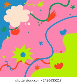 Hand Drawing of Nature Abstract Background for Social Media