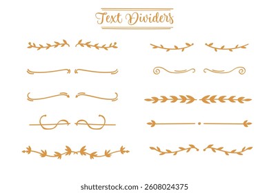 Hand - drawing nature text divider for text layout separator decoration element collection.Vector illustration