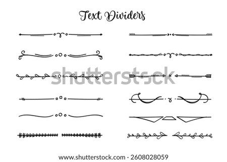 Hand - drawing nature text divider for text layout separator decoration element collection.Vector illustration