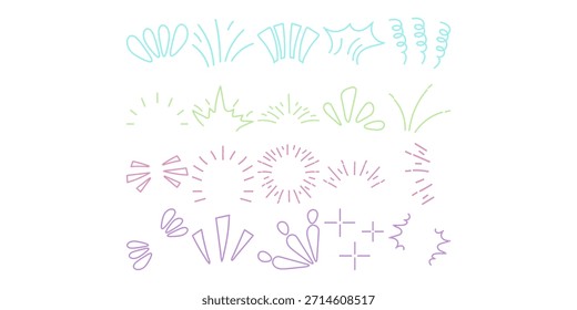 Handzeichnung Neonstrahlen Element