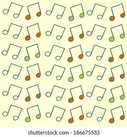 Hand drawing note music abstract seamless background
