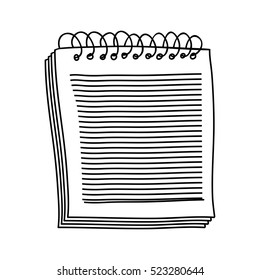 hand drawing of notebook of spiral with sheets