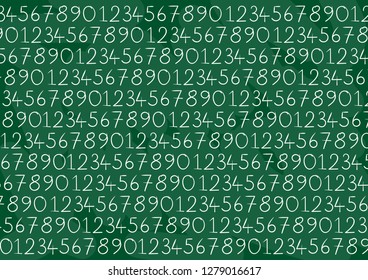hand drawing numbers and blackboard. math numbers vector