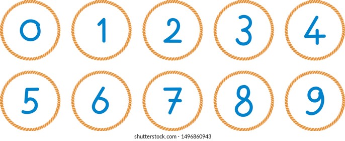 hand drawing numbers and hand drawing rope
