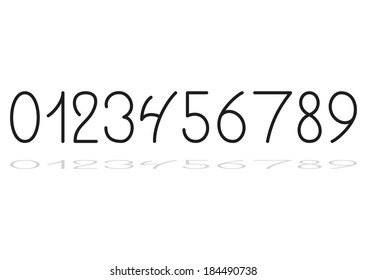 Hand Drawing Numbers Simple Round Digits Stock Vector (Royalty Free ...