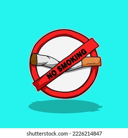 hand drawing one cigarette   the words no smoking