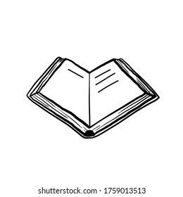 hand drawing open book Vector illustration education supplies back to school theme.doodle