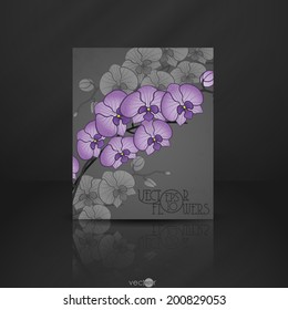 Hand Drawing Orchid Flower. Vector Illustration. Eps 10