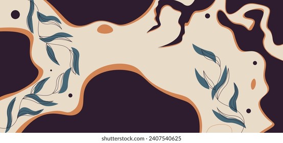Hand, die organischen Hintergrund zeichnet. Abstrakter flacher Hintergrund. Vektorgrafik.