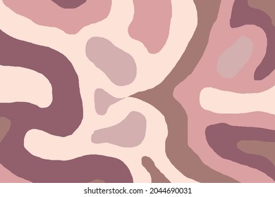 Hand drawing organic line abstract pink background, vector illustration.