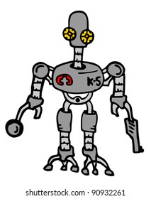 Hand drawing of original robot