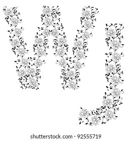 Hand Drawing Ornamental Alphabet Letter Wj Stock Vector (Royalty Free ...