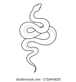 Hand Drawing Outline Snake Tattoo Snake Stock Vector (Royalty Free
