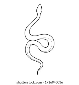 Hand drawing outline snake. Tattoo snake for Henna drawing and tattoo template. Vector illustration