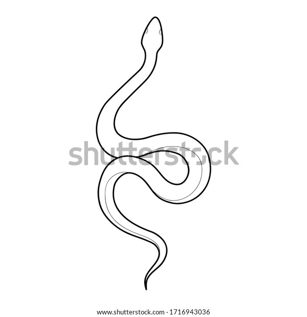 Hand Drawing Outline Snake Tattoo Snake Stock Vector (Royalty Free ...