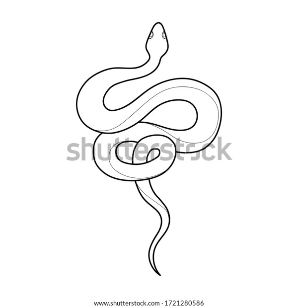 Hand Drawing Outline Snake Tattoo Snake Stock Vector Royalty Free