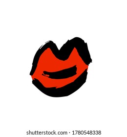 Pintura de dibujo manual, dibujo de pincel. Icono de estilo de grunge Doodle