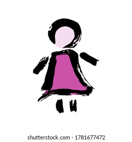 Pintura de dibujo manual, dibujo de pincel. Icono de estilo de grunge Doodle