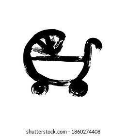 Pintura de dibujo manual, dibujo de pincel. Icono de estilo de grunge Doodle