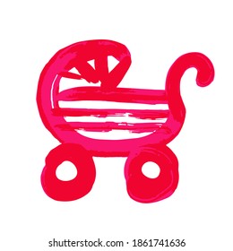Pintura de dibujo manual, dibujo de pincel. Icono de estilo de grunge Doodle