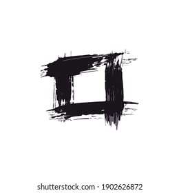 Hand drawing paint, brush drawing. Doodle grunge style icon