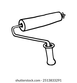 hand drawing of a paint roller