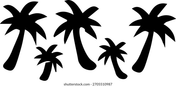 Hand drawing palm tree vector illustration template