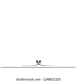 Hand drawing with a panda bear. Template for design, cards, banners.
