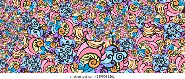 hand drawing pattern  Coral reefs vector illustration 