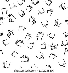 Hand Drawing Pattern Finger Gestures Ok Stock Vector (Royalty Free ...