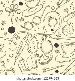 Hand drawing pattern with retro style