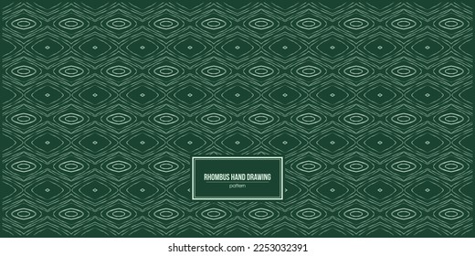 handgezeichnetes Muster von Rhombus und Ellipse